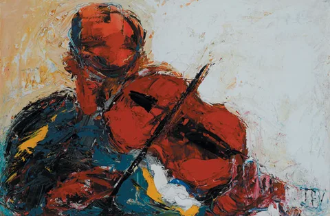 John B. Vallely, THE VIOLIN PLAYER, oil on canvas