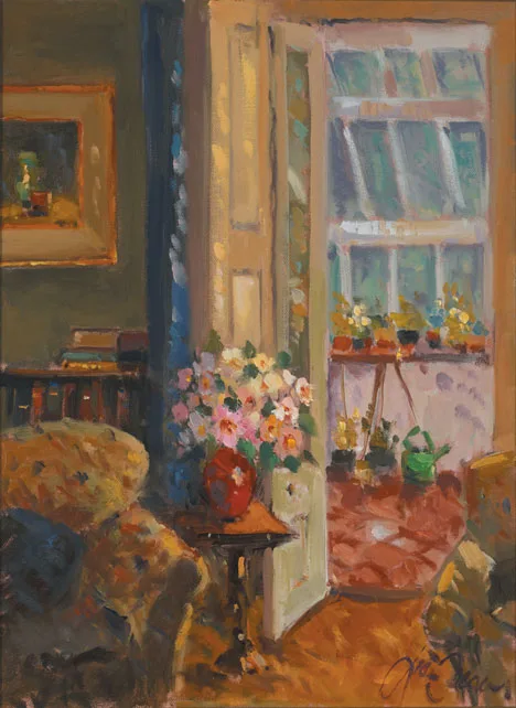 INTERIOR, MORNING by Liam Treacy, oil on canvas, offered May 2011