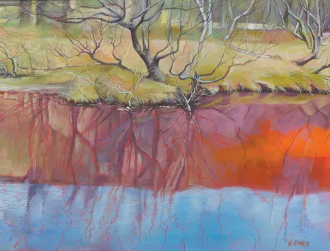 LUGGALA, COUNTY WICKLOW by Nicola Lynch Morrin, oil on board, sold May 2011