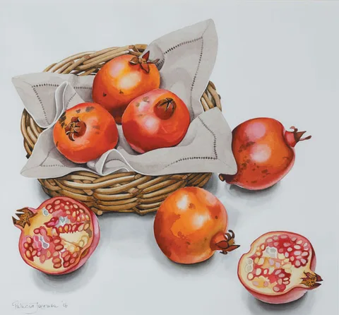 Patricia Jorgensen, POMEGRANATES IN A BASKET, 2006, watercolour
