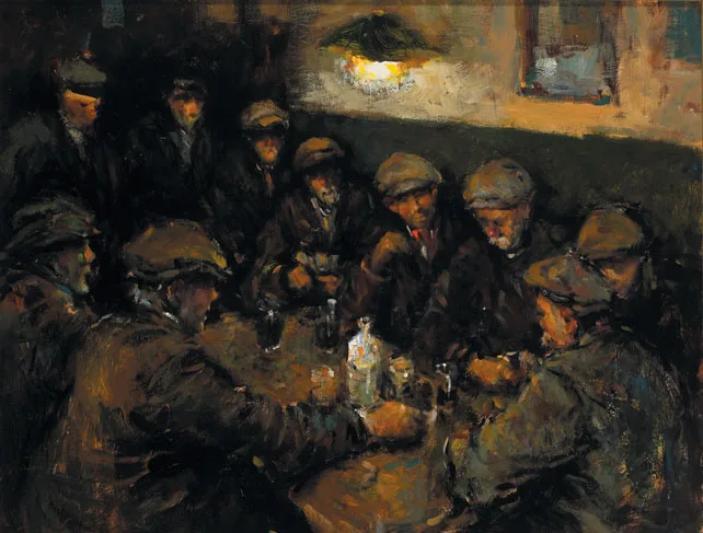 MULLIGAN'S, POOLBEG STREET by Ken Moroney, oil on board, sold May 2011