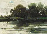 Jack Cudworth, CATTLE AND BOATMAN ON RIVER