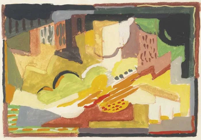 CUBIST COMPOSITION by Mainie Jellett, gouache on paper, sold Mar 2011