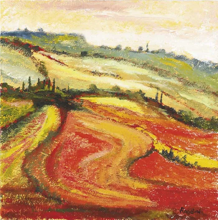 TUSCANY FIELDS by Brian Ranalow, 2003, acrylic on board, offered Mar 2011