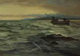 William Henry Bartlett, HAULING NETS AT DUSK