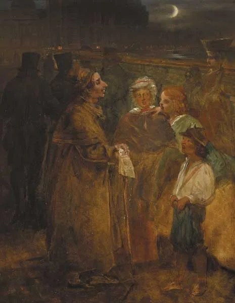 Henry M. McManus, THE STREET POET ZOZIMUS IN 1838, oil on canvas