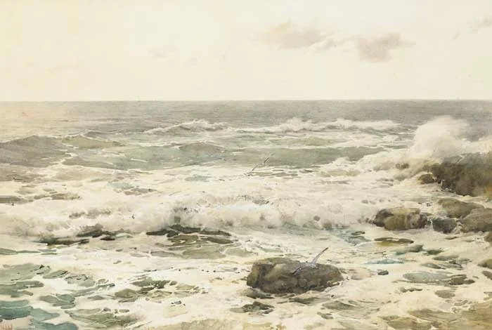 SEASCAPE by Helen O'Hara, watercolour, sold Mar 2011