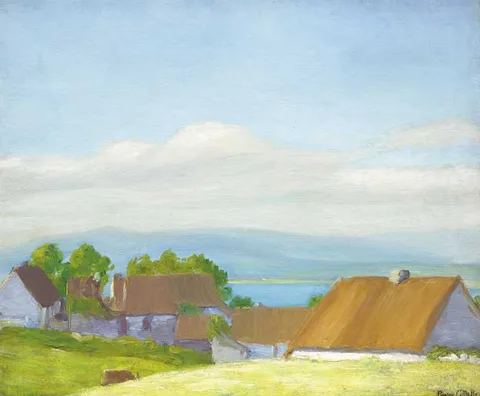 Michael Augustin Power O'Malley, COTTAGES, WEST OF IRELAND, oil on canvas