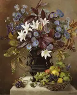Geraldine O'Brien, STILL LIFE WITH FRUIT AND FLOWERS