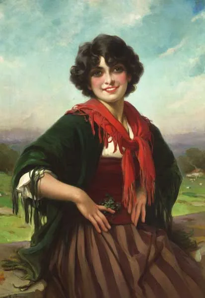 IRISH CAILIN by Maynard Brown, oil on canvas, offered Mar 2011