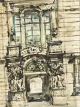 James Le Jeune, VIEW OF AN ORNATE PORTICO