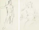 Mainie Jellett, SEATED FEMALE NUDE and STANDING MALE NUDE (A PAIR)