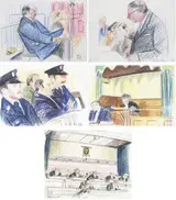 Michael O'Dea, THE TRIAL OF ROBERT TRIMBOLE, 1984/85 (SET OF FIVE)