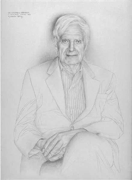 PORTRAIT OF SIR STEPHEN SPENDER, NEW YORK, OCTOBER by Kevin Geary, 1994, graphite on handmade Italian paper, offered Mar 2011