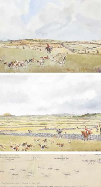 Captain J. D. Guille, COUNTY GALWAY HOUNDS ("THE BLAZERS") and THE KILKENNY HOUNDS (A PAIR), oil on canvas board, with hand-decorated mount