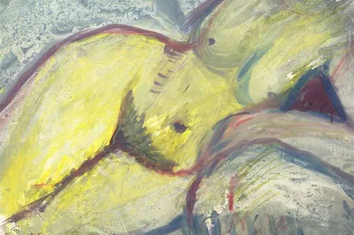 NUDE by Tony O'Malley, 1965, gouache, sold Mar 2011