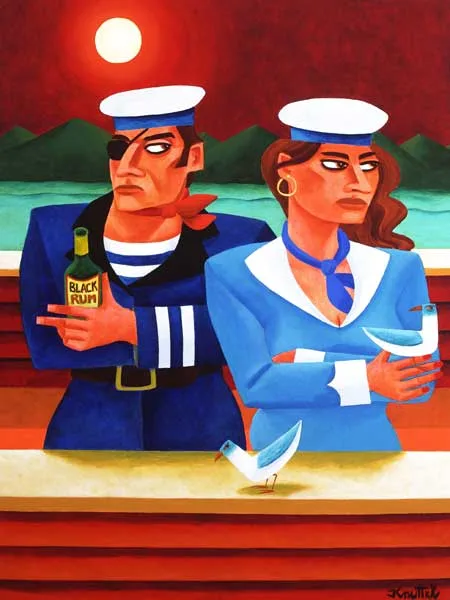 BLACK RUM by Graham Knuttel, oil on canvas, offered Mar 2011