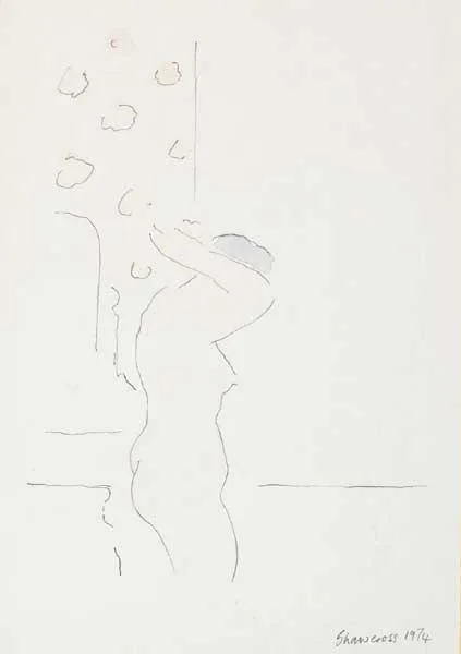 STANDING NUDE by Neil Shawcross, 1974, watercolour over pencil on paper, offered Mar 2011