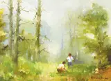 Elizabeth Brophy, CHILDREN IN A WOODLAND