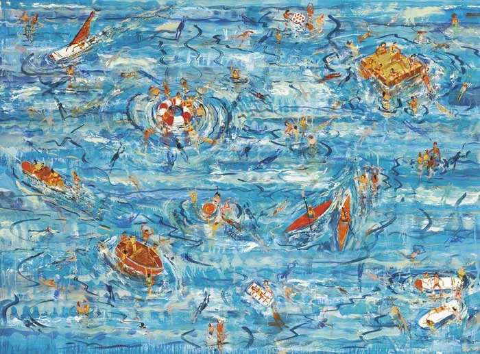 SEASIDE FUN by Stephen Forbes, oil on canvas, sold Mar 2011
