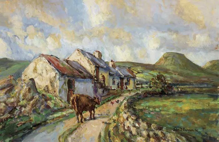 John T. Bannon, IN THE GLENS OF ANTRIM, 1990, oil on board