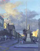 Norman Teeling, O'CONNELL STREET WITH A VIEW OF THE SPIRE AND THE GPO