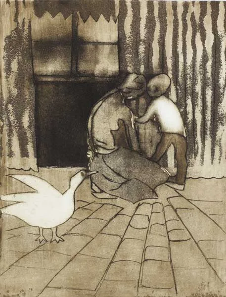 INTERIOR WITH GOOSE by Chris Reid, 1976, lithograph (no. 4 from an edition of 30), sold Dec 2010