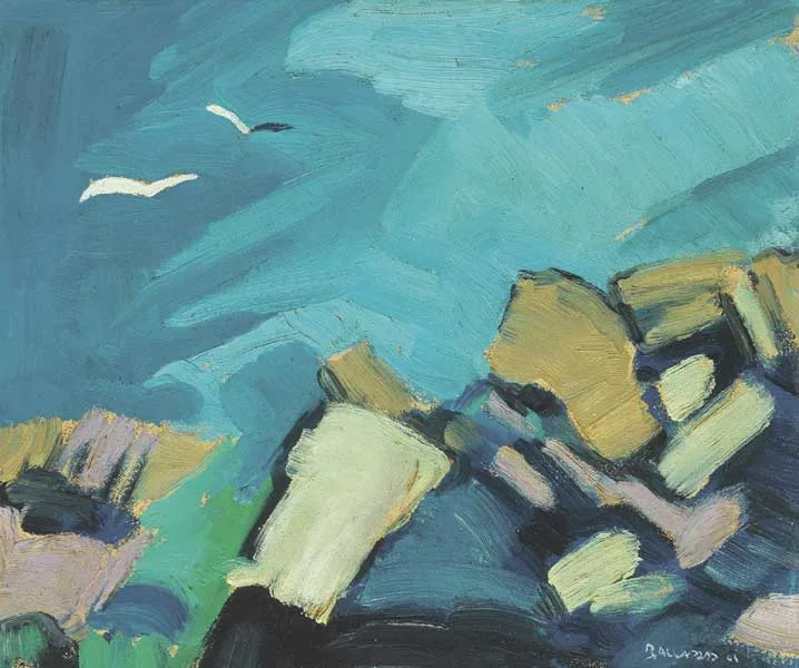 COASTAL LANDSCAPE by Brian Ballard, 2001, oil on board, sold Dec 2010