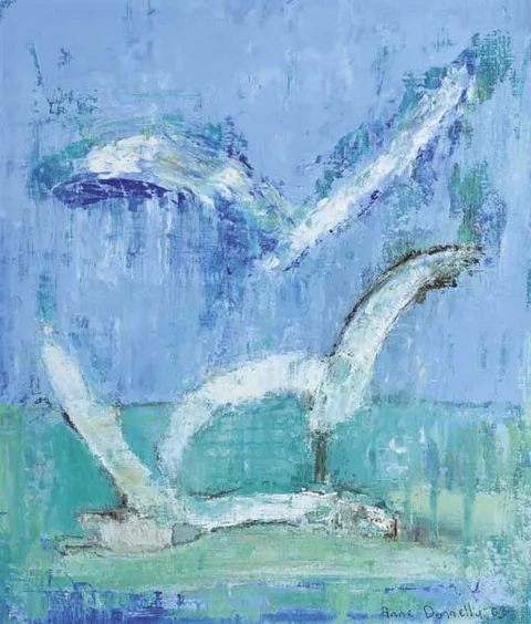 Anne Donnelly, BIRDS IN FLIGHT, 2003, oil on paper laid on board