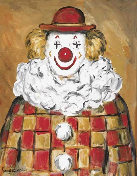 Gladys Maccabe, SMILING CLOWN, oil on board