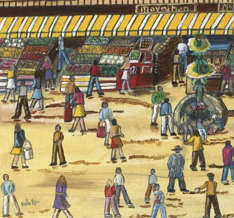 Orla Egan, MOYNIHAN MARKET, oil on board