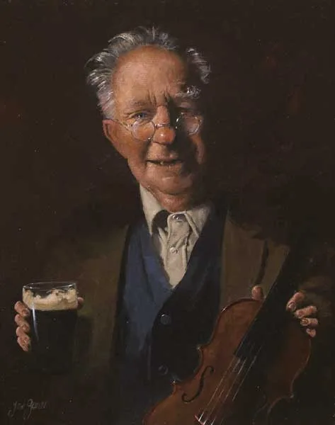 Ted Jones, THE FIDDLER, oil on canvas