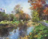 Deirdre O'Donnell, CANAL AT LEESON STREET BRIDGE, DUBLIN