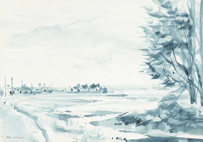 BALTRAY FORESHORE by Bea Orpen, watercolour, sold Dec 2010