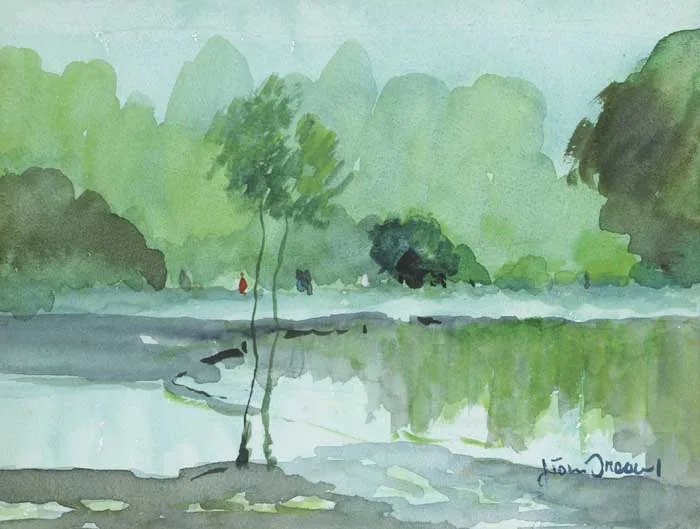 Liam Treacy, PARK SCENE, watercolour