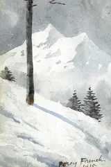 William Percy French, ALPINE SNOW SCENE WITH SPRUCE TREES
