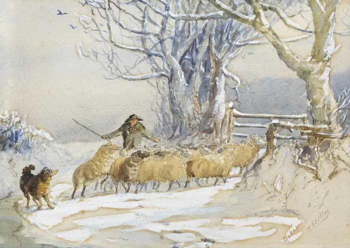 R. A. Miley, GATEWAY, watercolour heightened with white over pencil