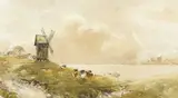 William Bingham McGuinness, WINDMILL AND CATTLE GRAZING
