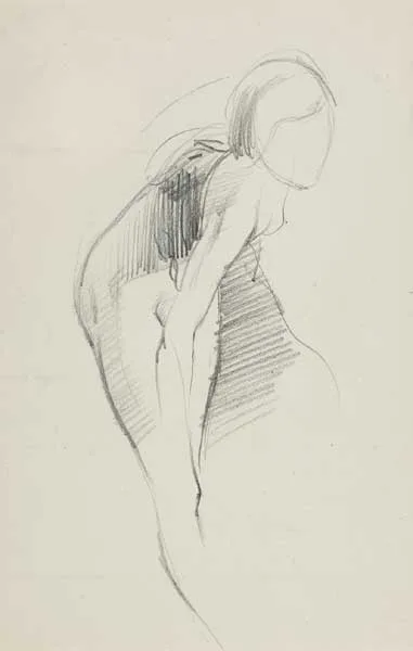 LIFE DRAWING STUDY by Grace Henry, pencil on paper, offered Dec 2010