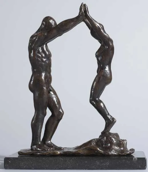 Veronica Curren, FRIENDS, bronze on black marble base