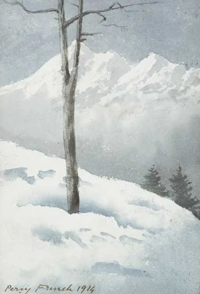 ALPINE TREE by William Percy French, 1914, watercolour, sold Nov 2010