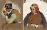 Erskine Nicol, A YOUNG MAN LIGHTING HIS PIPE and AN OLD WOMAN WITH A RED SCARF (A PAIR)