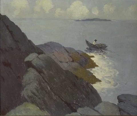 Paul Henry, FISHERMAN IN A CURRACH, 1911-1913, oil on canvas
