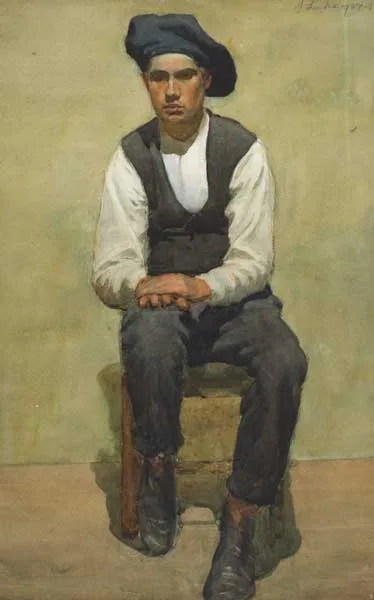 John Luke, YOUNG MAN, 1925-1926, watercolour over pencil