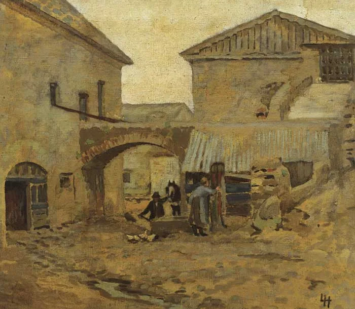 AT THE WELL by Letitia Marion Hamilton, oil on canvas, offered Nov 2010