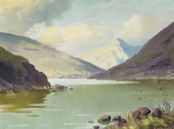 CONNEMARA LAKE by Charles McAuley, c.1935, oil on canvas, sold Nov 2010