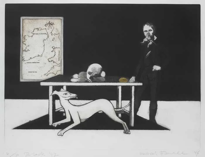 BLACK '47 by Micheal Farrell, 1997, etching with aquatint (no. 4 from an edition of 33), sold Nov 2010