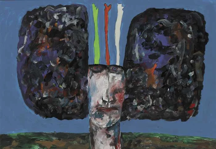 ACHILL MAN by Charles Harper, oil on paper, offered Nov 2010