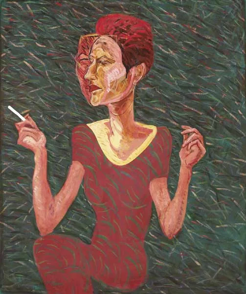 SMOKER by Brian Bourke, 1997, oil on canvas, sold Nov 2010