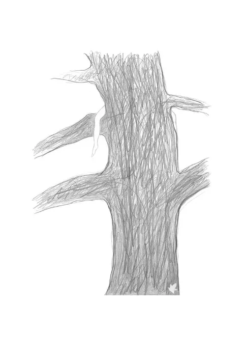 GRACE IN A TREE by Mary Rose Binchy, pencil, offered Nov 2010